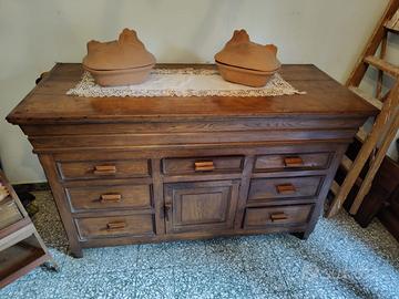 Cassapanca credenza antica anni 70 legno massiccio