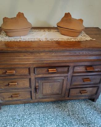 Cassapanca credenza antica anni 70 legno massiccio