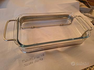 pirofila anni 70 silverplated rettangolare 