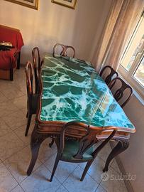 Tavolo e 6 sedie Chippendale