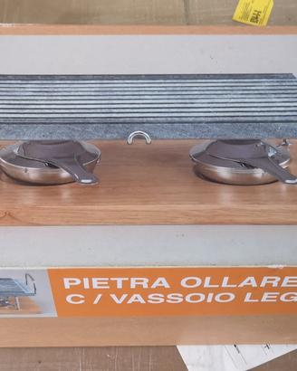 Pietra ollare per griglia grill/barbecue + vassoio