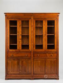 Mobile Libreria Vetrina Biedermeier in Noce