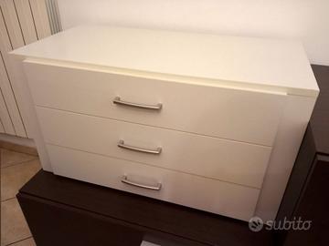 Cassettiera interna armadio cn tre cassetti bianca
