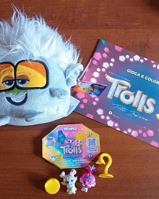 "Trolls 3" peluche Tiny Diamond, Mineez e libretto