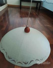 Lampadario a sospensione vintage in vetro satinato