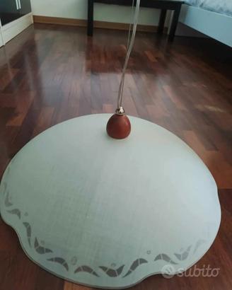 Lampadario a sospensione vintage in vetro satinato