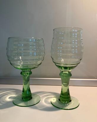 Set 20 calici in vetro stile vintage