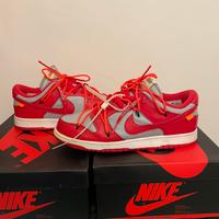 Nike dunk low off white university red