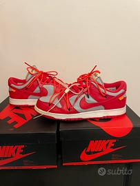 Nike dunk low off white university red