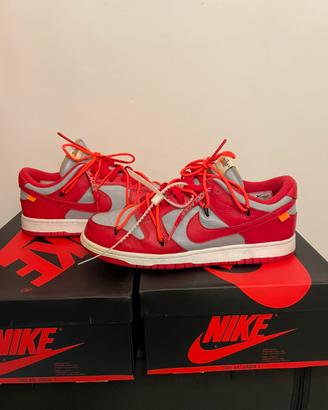 Nike dunk low off white university red