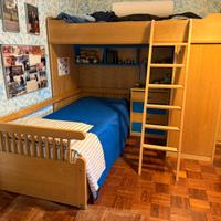 Camera a soppalco legno massello