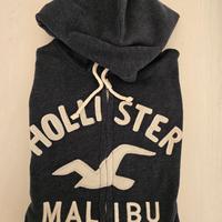 Felpa Hollister da uomo, colore grigio e bianco