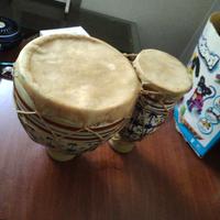 Bongo etnico a due tamburi in ceramica