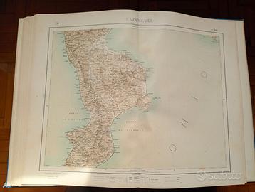 CARTA GEOGRAFICA DELLA CALABRIA DEL 1908