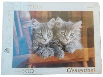 Coppia puzzle gattini Clementoni 1000 e 500 pezzi