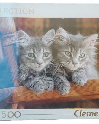 Coppia puzzle gattini Clementoni 1000 e 500 pezzi