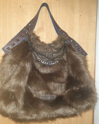 VALENTINO borsa pelliccia spalla/tracolla marrone