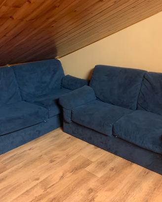 Coppia Divani blu in Alcantara