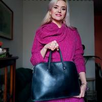 Borsa  a mano vera pelle vintage nero Furla