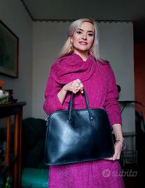 Borsa  a mano vera pelle vintage nero Furla