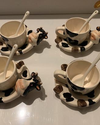 Set 4 tazzine da caffè “mucca”