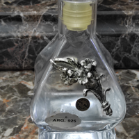 Bottiglia in cristallo con fiori in Argento