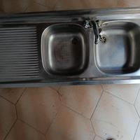 lavabo a due pozzetti in acciaio 