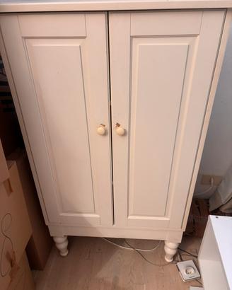 Mobiletto bianco stile provenzale country 75 cm