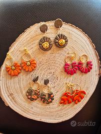 Orecchini realizzati in argilla polimerica 