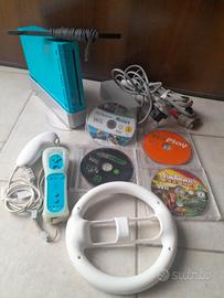 nintendo wii azzurra edizione limitata + giochi