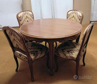 tavolo rotondo con 4 sedie imbottite