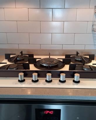 PIANO COTTURA GAS FRANKE VETRO CERAMICA 5 FUOCHI