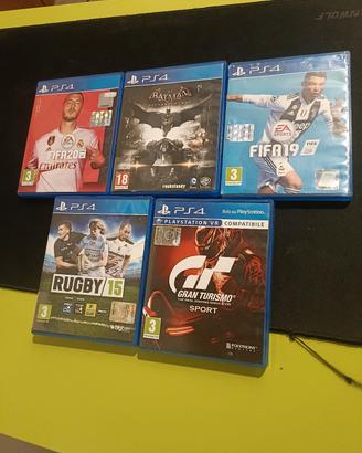 Lotto giochi Ps4 Batman,Fifa,Rugby15, Granturismo 