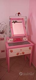 Specchiera rosa decoupage