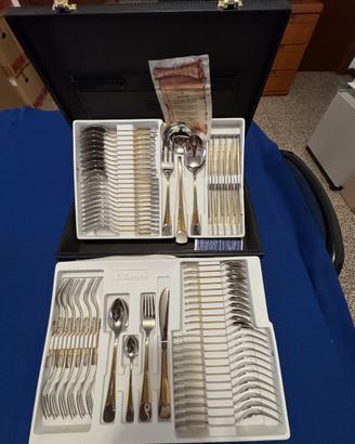 Servizio posate Inoxpran laminato oro 24K