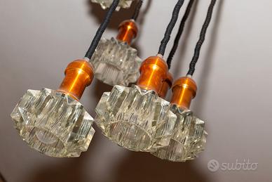 Lampadario 6 luci in stile scandinavo anni 60/70