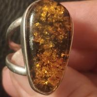 anello argento 925 con ambra 