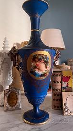 Grande vaso decorativo vintage con ritratto