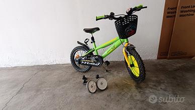 Bicicletta bambino 14" verde e nera