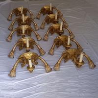 Applique classiche da parete legno dorato 18 pezzi