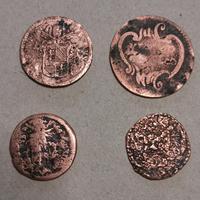 4 monete del VATICANO VARIE DATE IN RAME