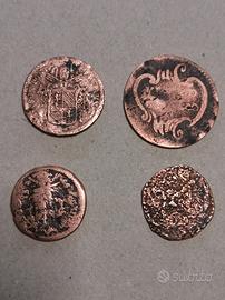 4 monete del VATICANO VARIE DATE IN RAME