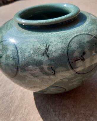 vaso coreano celadon songwol tecnica sanggam