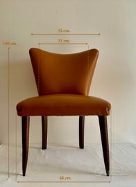 Poltroncina in pelle color cognac vintage,anni 50