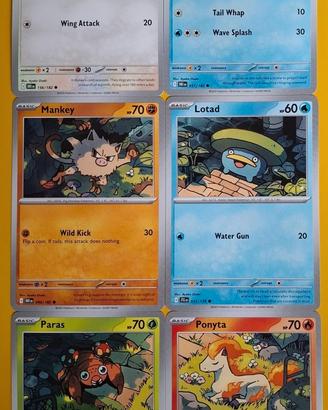 carte POKEMON comuni, non comuni e rare