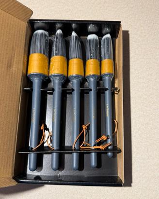 Set 5 spazzole per Dettagli Auto, Interni Esterni