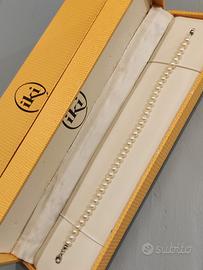 Bracciale iki di perle e chiusura oro bianco 