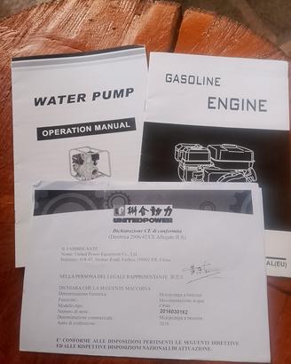 motopompa a benzina per movimentazione acqua