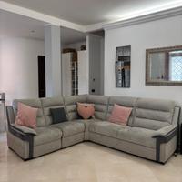Divano angolare con doppio relax elettrico