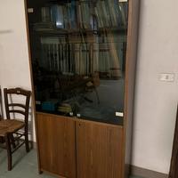 Libreria in legno con ante in vetro